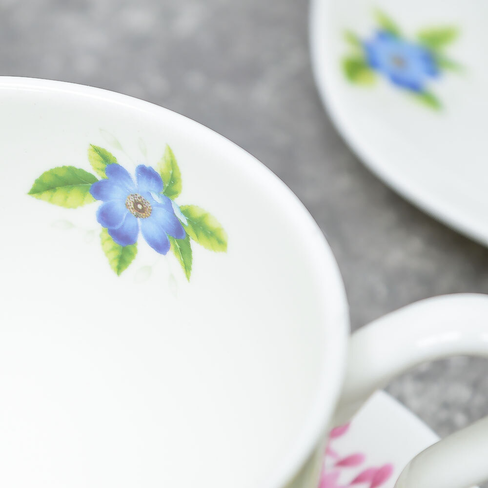 Чайный набор 12 предметов 240мл "Flowers" 205-957, костяной фарфор