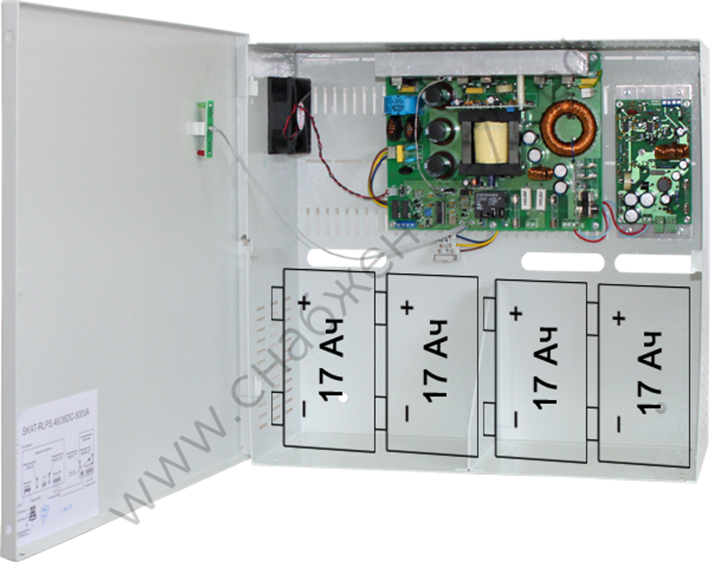 SKAT-RLPS.48/36DC-500VA (СКАТ ИБП-48/9(36/6)-4x17) источник питания, 48В, 9А и 36В, 6А, 4АКБХ17Ач