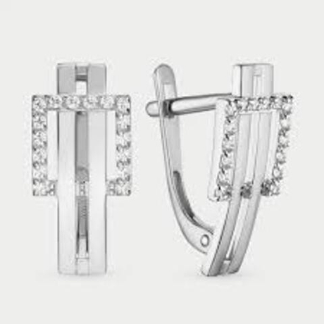 Серьги из золота с фианитами