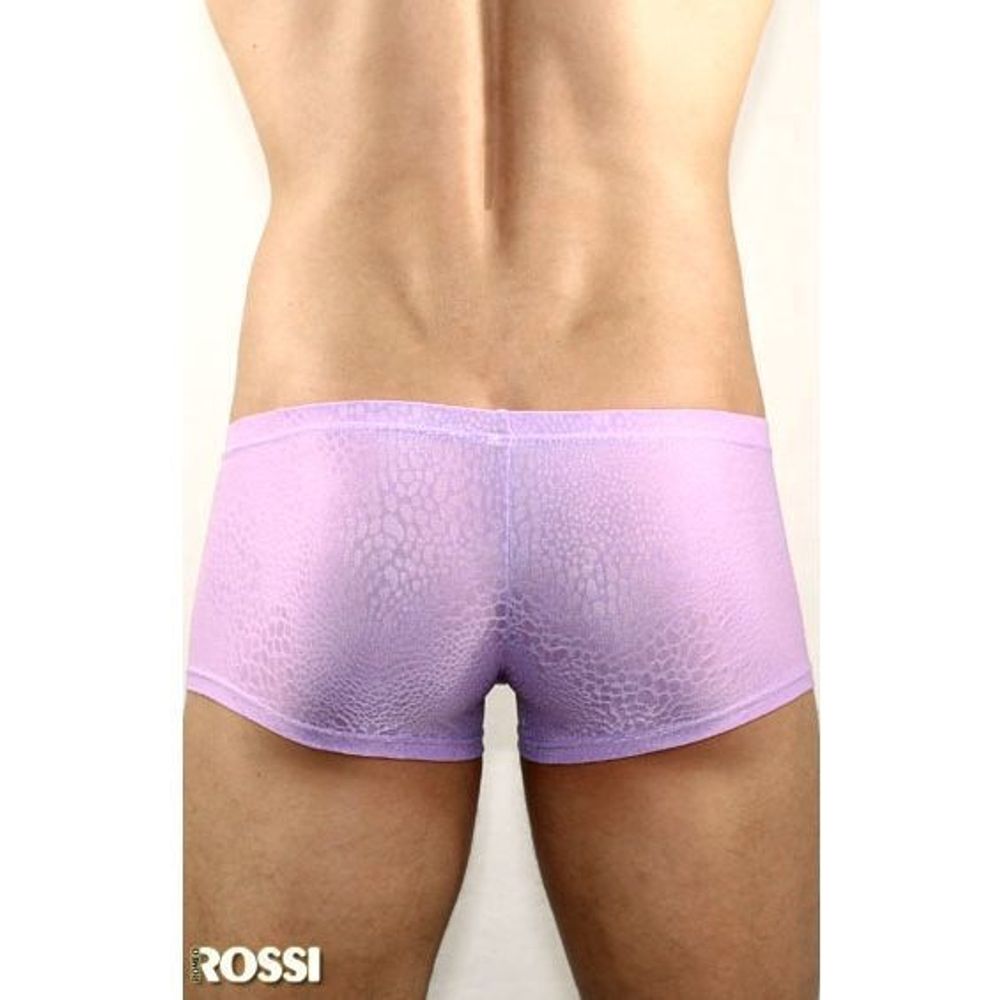 Мужские трусы боксеры в узорчатую сетку в виде змеиной чешуи  Romeo Rossi Snake Lilac Boxer RR00201
