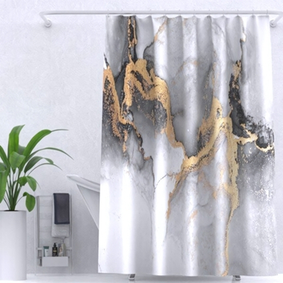 Штора для ванной комнаты ZALEL 180*200 полиэстер с утяжелителем Marble YT-Marble147