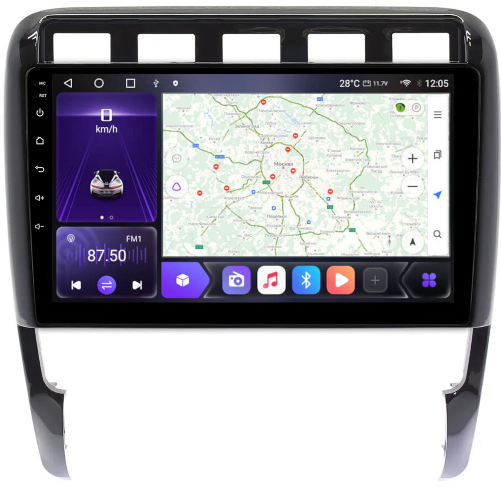 Магнитола для Porsche Cayenne 2002-2010 - Carmedia SF-9146FW IPS, Android 10, 8 ядер (TS18), 4G SIM-слот