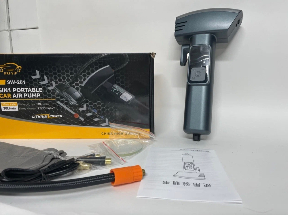 Автомобильный компрессор 6 в 1 аккумуляторный SW-201, TG (1 шт.)