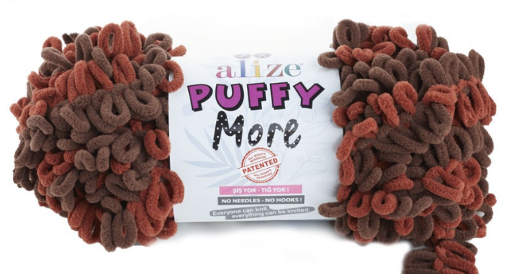 ALIZE &quot;PUFFY MORE&quot;, 100% Микрополиэстер, 150 гр, 11,5 м, 6290 терракот/коричневый