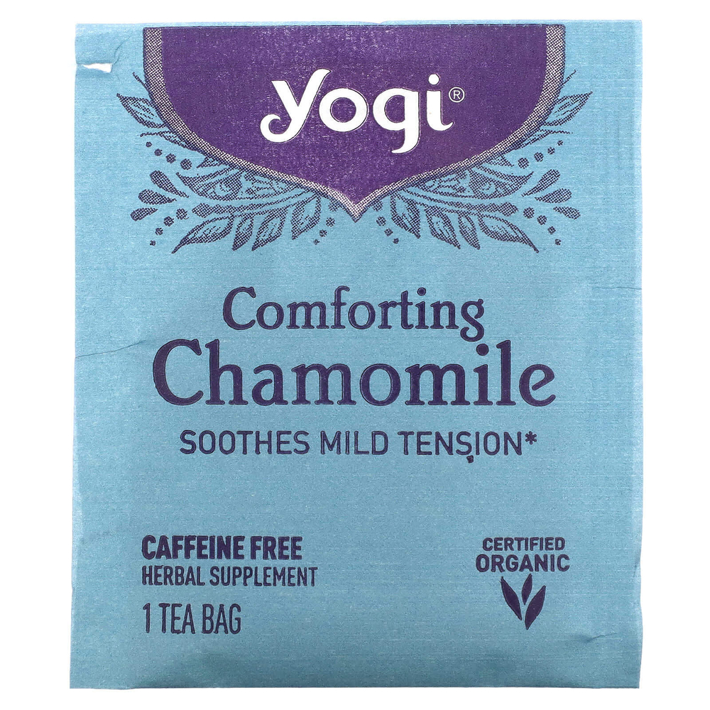 Yogi Tea, успокаивающая ромашка, без кофеина, 16 чайных пакетиков, 24 г (0,85 унции)