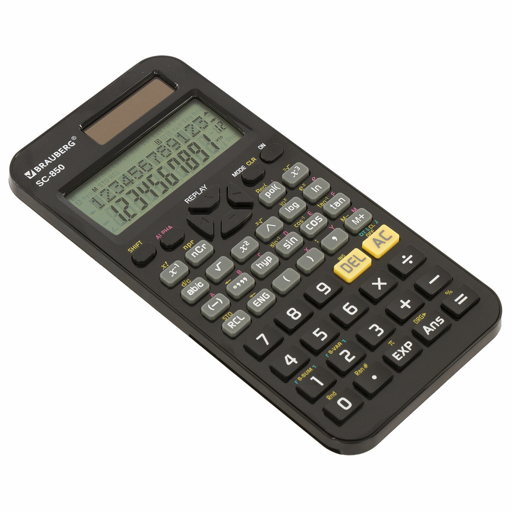 Калькулятор инженерный BRAUBERG SC-850 (163х82 мм) 240 функций 10+2 разрядов двойное питание черный