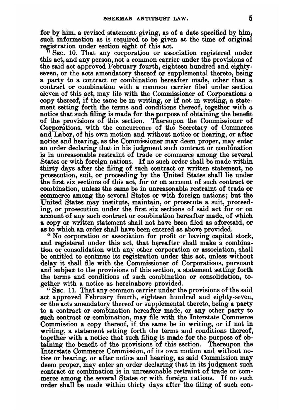 Amendment of Sherman Antitrust Law | сборник