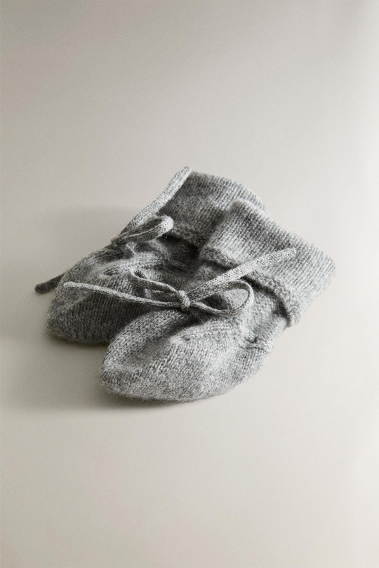 ZARA HOME КАШЕМИРОВЫЕ ПИНЕТКИ, СЕРЫЙ