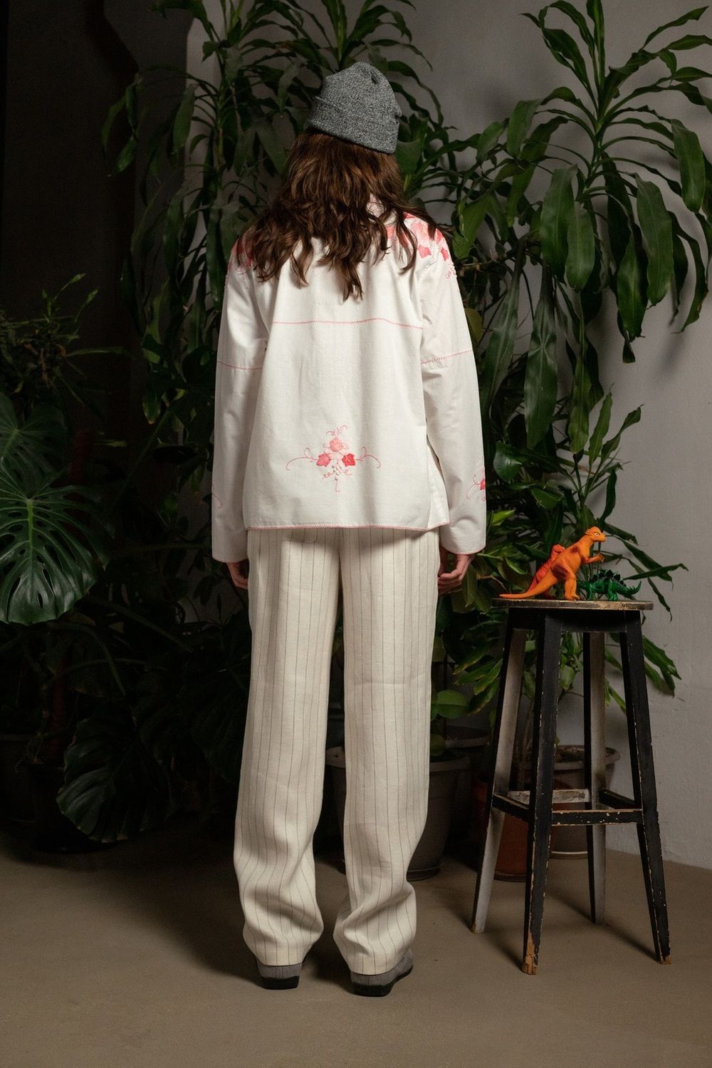 Рубашка Soeurs с Розовыми Аппликациями / Pink Applique Long Sleeve белая