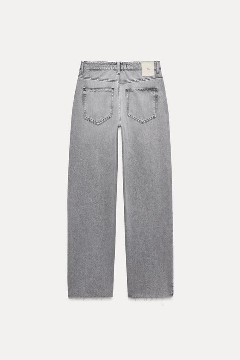 ZARA ДЖИНСЫ Z1975 STRAIGHT LEG HIGH WAIST, СВЕТЛО-СЕРЫЙ