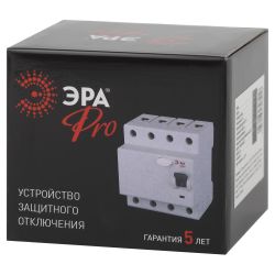 УЗО ЭРА PRO NO-902-155 ВД1-63S 4P 40А 100мА тип АC электромеханическое | УЗО