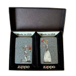 Набор из двух зажигалок Zippo Влюбленные зомби с покрытием Iron Stone