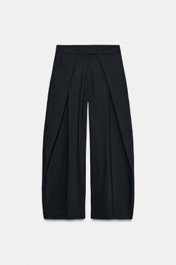 ZARA БРЮКИ В ПОЛОСКУ С ЗАЩИПАМИ — ZW COLLECTION, В ПОЛОСКУ