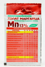 Удобрение микро ХЕЛАТ МАРГАНЦА для полива и опрыскивания в качестве профилактики недостатка (хлороза) марганца 5 г.