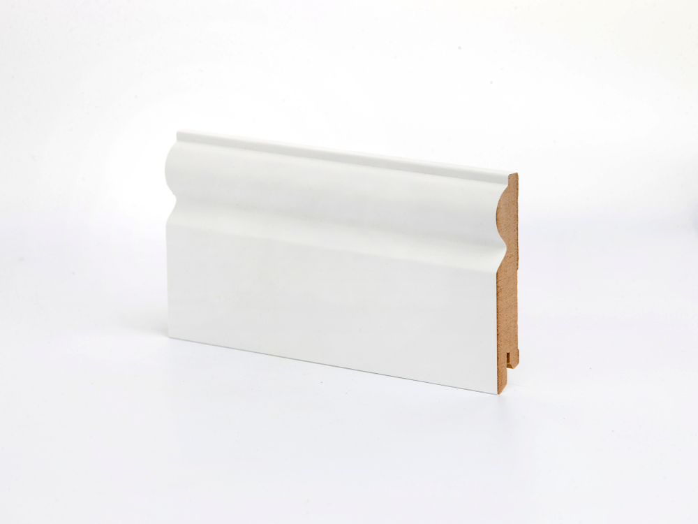 Плинтус напольный белый К-09 97 мм МДФ 97x16x2050