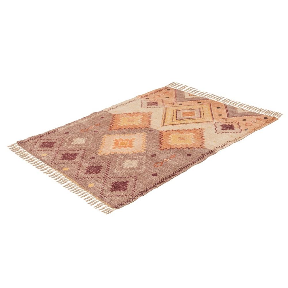 Ковер из хлопка с этническим орнаментом цвета лаванды из коллекции ethnic, 120х180 см