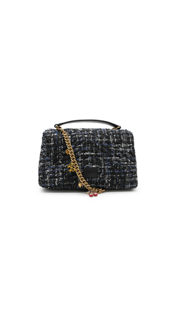 LADY LOVE BAG PUFF MAXI QUILT TWEED - dark blue