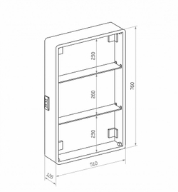 Зеркало-шкаф с подсветкой ART&MAX PLATINO AM-Pla-550-800-1D-R-DS-F