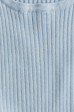 H&M Топ на бретелях в рубчик, светло-голубой