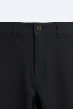 ZARA БРЮКИ КОМФОРТНОЙ ПОСАДКИ ИЗ РЕЛЬЕФНОЙ ТКАНИ, СИНИЙ