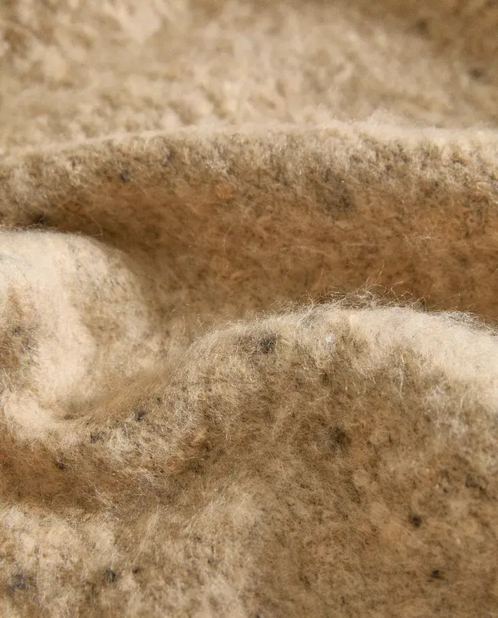 ZARA HOME ПЛЕД С БАХРОМОЙ, ЦВЕТ ВЕРБЛЮЖЬЕЙ ШЕРСТИ