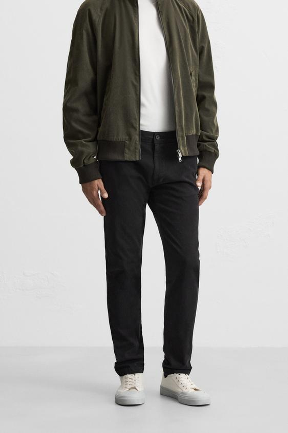 ZARA БРЮКИ ЧИНОС SKINNY FIT, ЧЕРНЫЙ