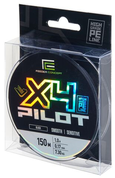 Леска плетёная Feeder Concept Pilot X4 BRAID Black 150м, 0.17мм