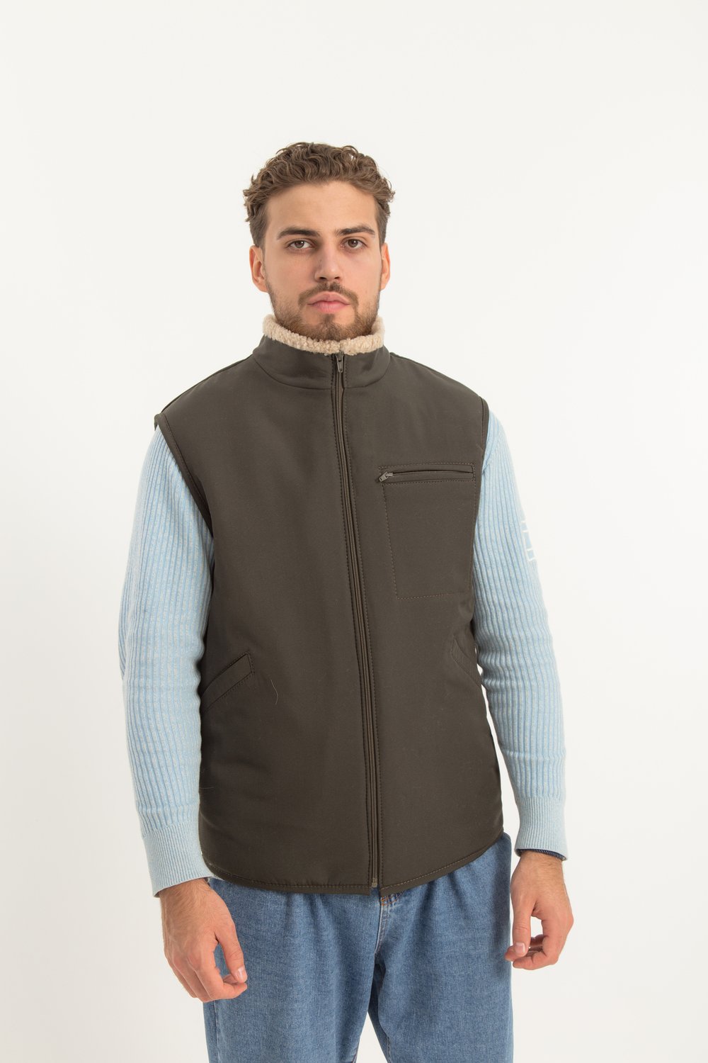 мужской жилет из овчины