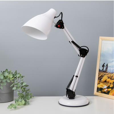 Лампа настольная Е27 60 Вт "Валли" белая шарнирная 43х21х14,5 см RISALUX