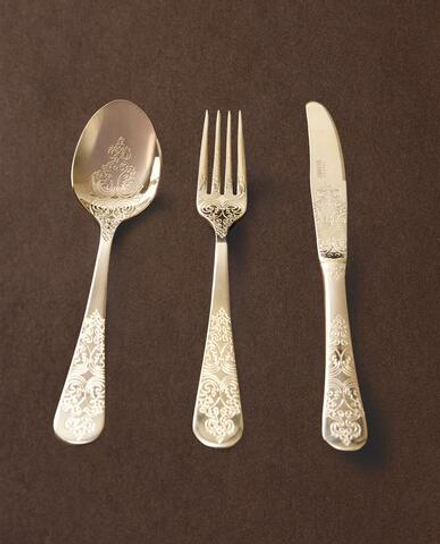 ZARA HOME НАБОР СТОЛОВЫХ ПРИБОРОВ С ГРАВИРОВКОЙ, ЗОЛОТИСТЫЙ