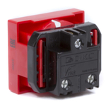 Розетка силовая 2Р+Е, со шторками, «Viva», 2 мод., красная DKC