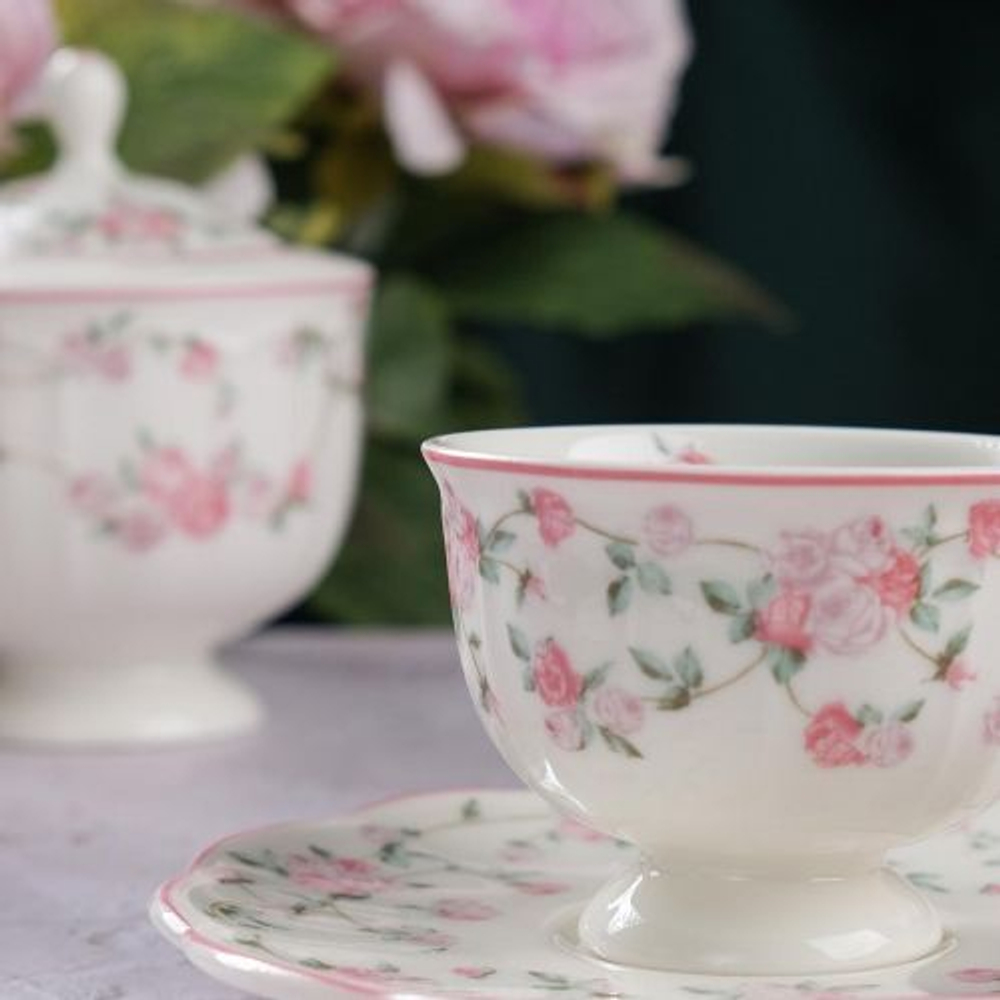 Кофейная пара 100 мл,фарфор "NOBLE" серия "Retro Ritz-La Vie En Rose"