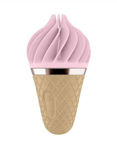 Вибратор-спиннер с розовыми лепестками Satisfyer Sweet Treat (Цвет: бежевый с розовым)