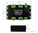 USB TO 4CH RS232, Преобразователь USB в 4-CH RS232, чип FT4232HL, DB9 Female