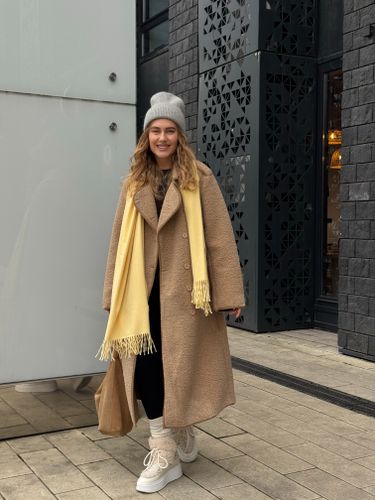 Дубленка Тэдди лонг бежевый