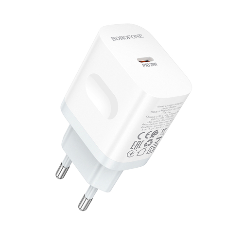 Сетевое зарядное устройство BOROFONE модель BA99A, USB-C PD 20 W, цвет: белый