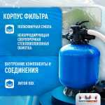 Песочный фильтр WL-ADG750 для бассейна до 176 м³, до 230 кг песка, до 22000 л/ч
