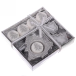 Набор свечей «Ёлочки» 16,5х15,5х3 см, серебро