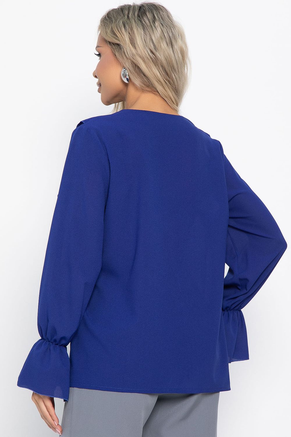 Блуза шифоновая Вэнси (синяя) Б15023-8М LT Collection