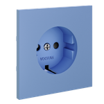 Накладка для розетки с заземлением и защитными шторками, (деним) Voltum S70 VLS000715