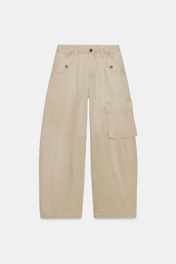 ZARA БРЮКИ КАРГО — ZW COLLECTION, ЭКРЮ