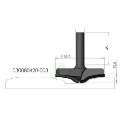 Изображение алмазной фасадной фрезы GT 030080420-003, профиль