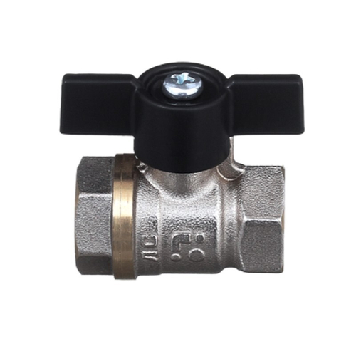 Кран латунный шаровой БАЗ.А30.1, 11Б27п1, DN 20, PN 40, никелированный, муфта-муфта, бабочка