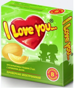 Презервативы I LOVE YOU с ароматом дыни 3 шт. (Цвет: зеленый)