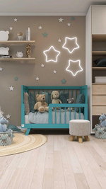 Кроватка детская Lillaland Lilla Aria с маятником Ocean Blue