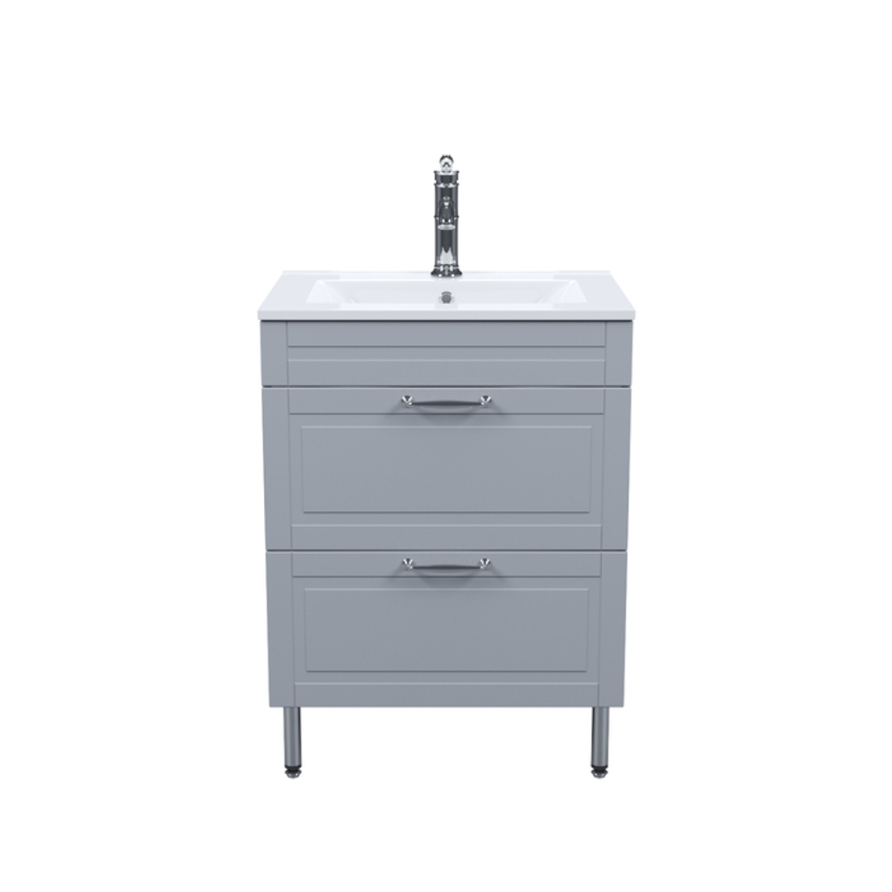 Тумба с умывальником IDDIS Oxford, напольная, 60 см, светло-серый, OXF60L0i95K