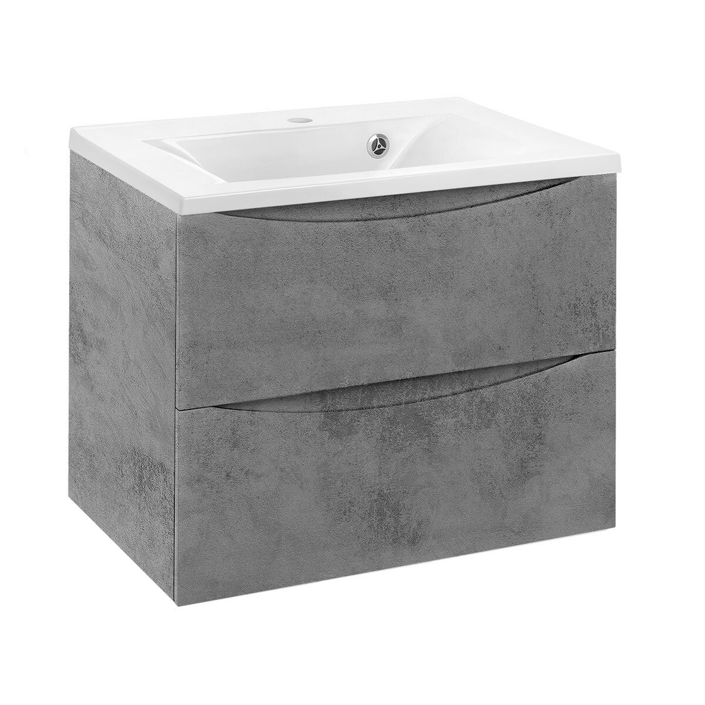 Тумба под раковину Vincea Mia 650 подвесная, 2 выкатных ящика soft close, Beton