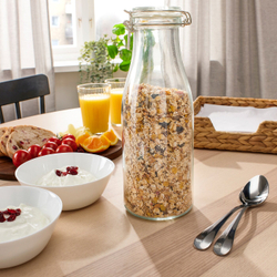 IKEA KORKEN  (ИКЕА КОРКЕН)  -  Банка в форме бутылки с крышкой, прозрачное стекло, 1,4 л