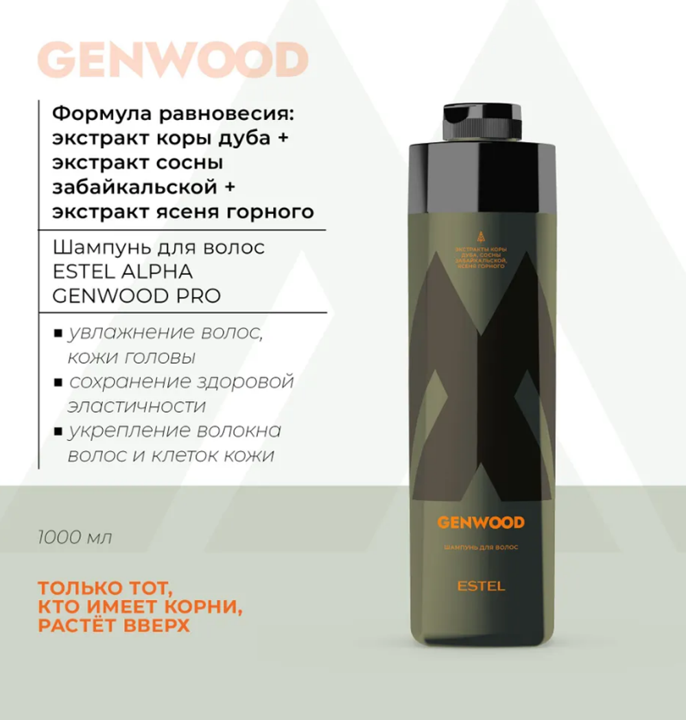 ШАМПУНЬ ДЛЯ ВОЛОС ESTEL ALPHA GENWOOD PRO