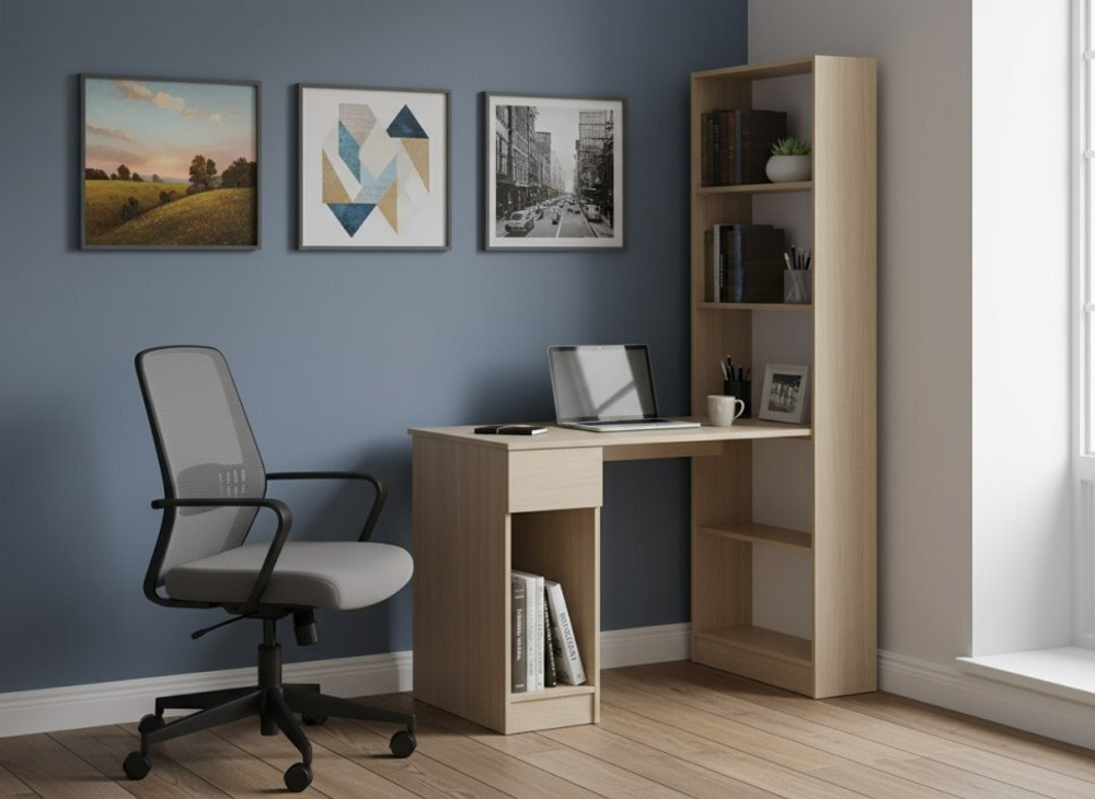 Письменный стол со шкафом Лайт 10.01 Сатин